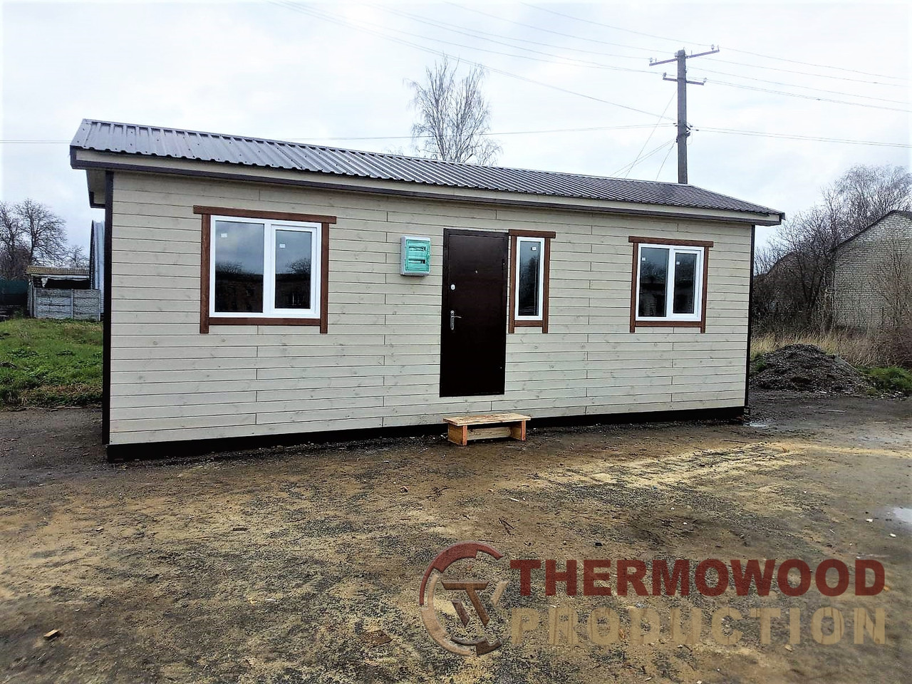 Модульний каркасно-щитовий будиночок 8,8x3,4м Gartenhäuser-64