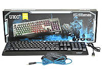 Клавиатура игровая и мышка с подсветкой UKC 4958, набор клавиатура и мышка с LED подсветкой, игровая мышка