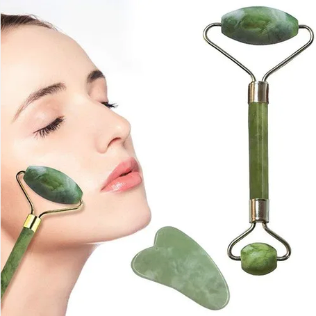 Масажер для обличчя flawless facial FACIAL ROLLER & MASSAGER + Гуаша сердечко нефрит, фото 1