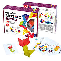 Дерев'яна іграшка "Трикутна мозаїка" для дітей, 64 елемента.