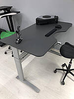 ЗНИЖКА -20%! : Офісний стіл Conset 15 Сірий/ Білий для роботи стоячи-сидячи з електроприводом зі СТІЛЬНИЦЕЮ