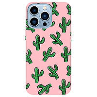Чехол из силикона со своим принтом под заказ для телефона iPhone 13 Про max (розовый) матовый | "Мексика"