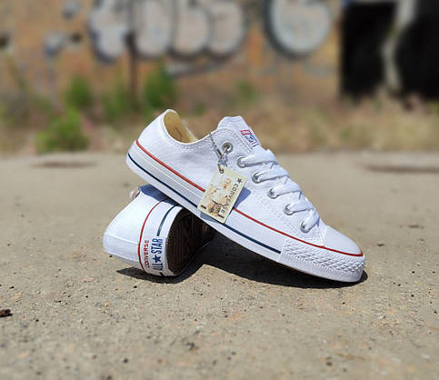 Converse All Star cotton В'єтнам білі низькі чоловічі кеди унісекс 41 р — 45 р, фото 3
