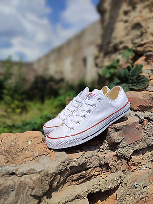 Converse All Star cotton В'єтнам білі низькі чоловічі кеди унісекс 41 р — 45 р, фото 4