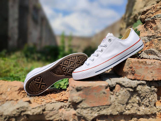 Converse All Star cotton В'єтнам білі низькі чоловічі кеди унісекс 41 р — 45 р, фото 6
