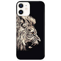 Чехол силиконовый с принтом на телефон iPhone 12 | "Лев"