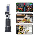 Рефрактометр RHW - 25 Brix / ATC з двома шкалами (Brix 0-40%) і (спирт 0-25%) виноробам і пивоварам, фото 3