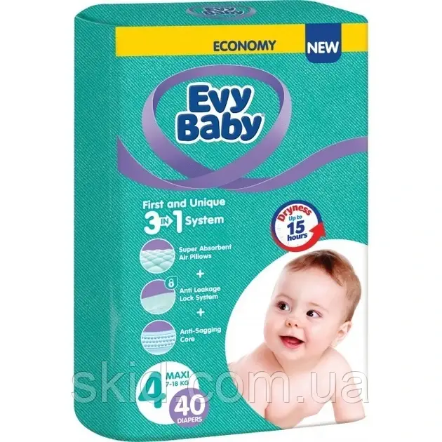 Підгузки Evy Baby 4 (7-18) кг 40шт