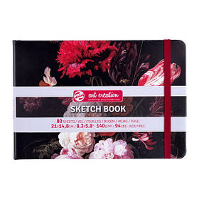 Блокнот-скетчбук "Talens" Art Creation в твердій обкладинці, 80 білих аркушів, А5, Натюрморт із квітами