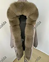 Женская куртка парка с натуральным мехом песца с 44 по 58