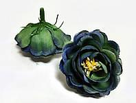 Головка розы цвет зелено-синий диаметр 40 мм