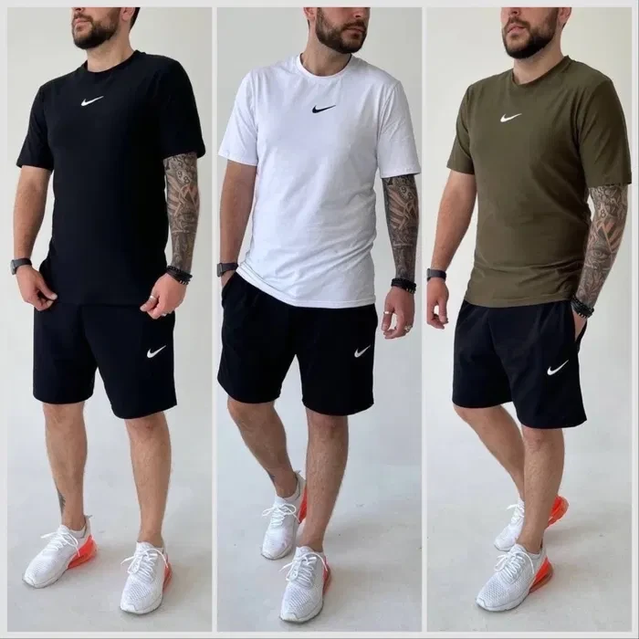 Чоловічий літній базовий костюм Nike футболка + шорти, S-XXL розміри