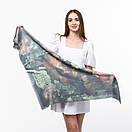 Тоненька кашемірова хустка розміром 100х100см з абстрактним принтом, фото 5