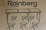 Стіл розкладний Rainberg RB-9303 потрійний туристичний + 6-ті стільців Червоний, фото 3