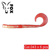 Силиконовый червь FOX 12см Crawler #043 (red perlamutr) (съедобный, 6шт)