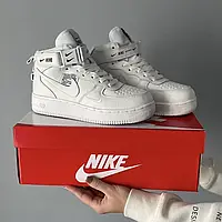 Кроссовки Nike Air Force All White (хутро) аир форс