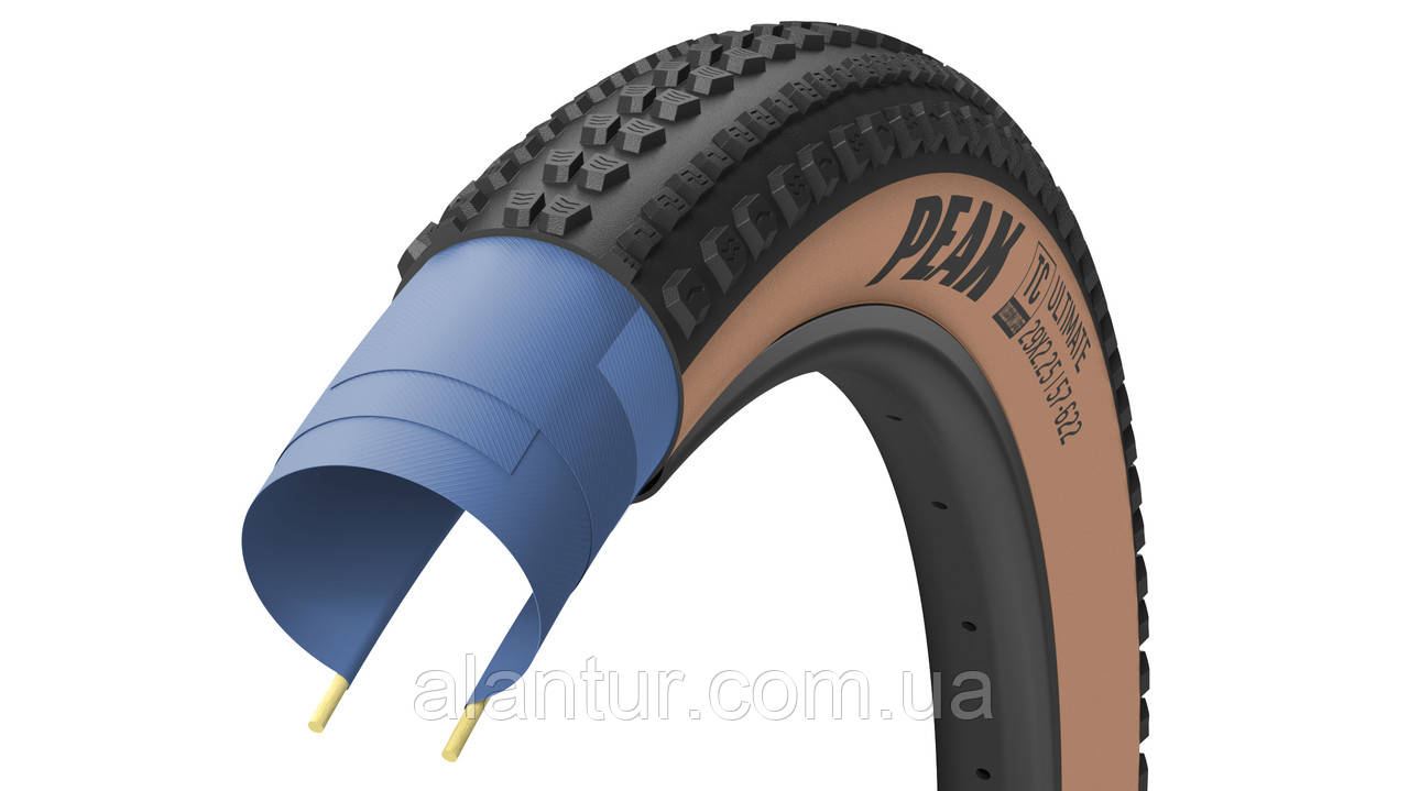 Покришка 27.5x2.25 (57-584) GoodYear PEAK Ultimate Tubeless Complete, Blk/Tan