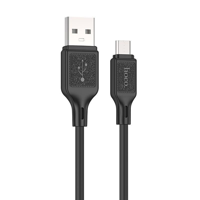 Кабель Hoco X90 Cool silicone charging data cable for Micro Black