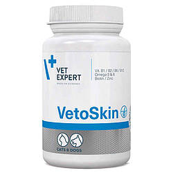 VetExpert (ВетЕксперт) VetoSkin (ВетоСкін) - Харчова добавка для здоров'я шкіри та вовни кішок та собак 60 таб
