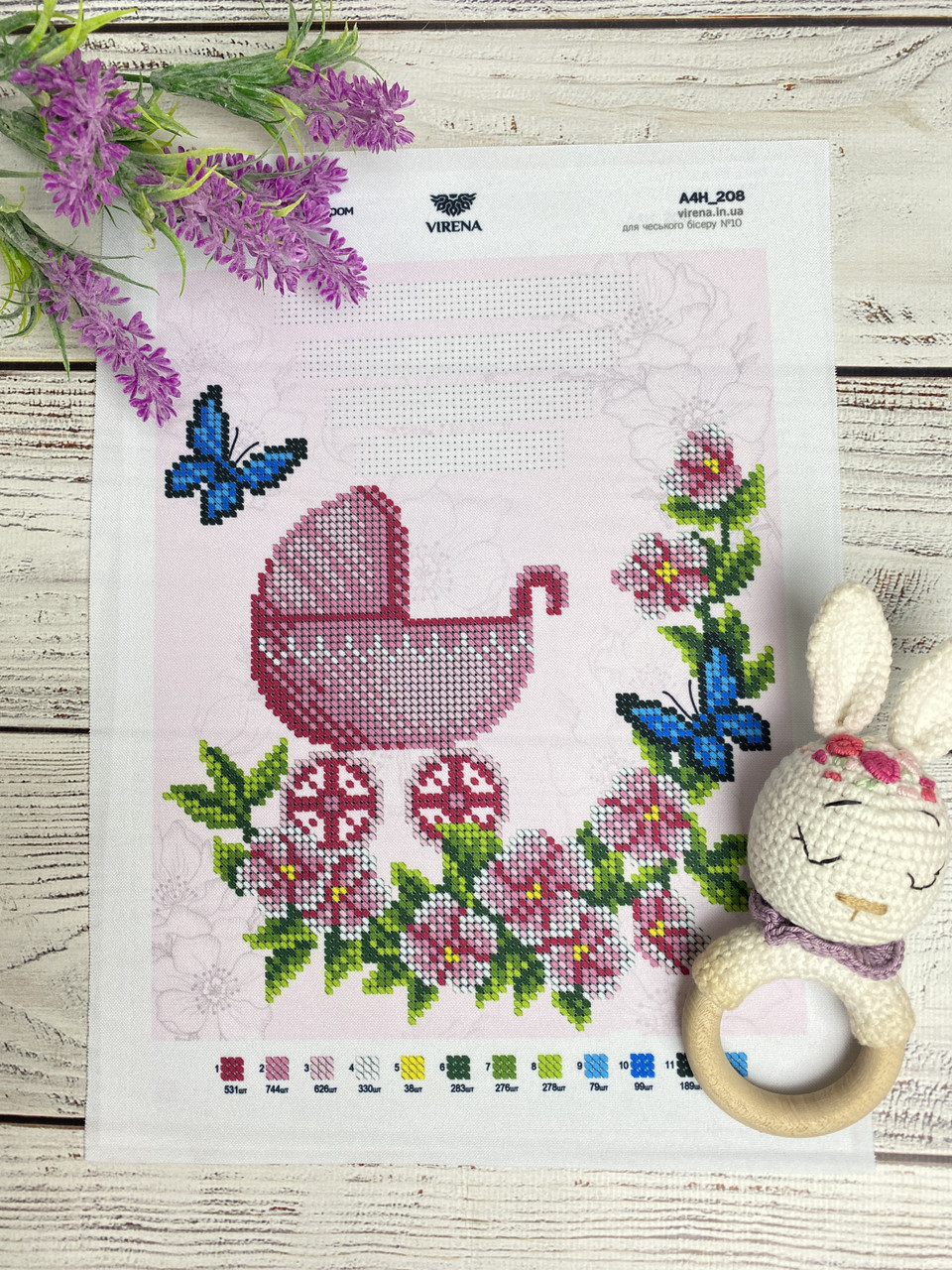 Мітрика дитяча А4 коляска рожева, фото 1