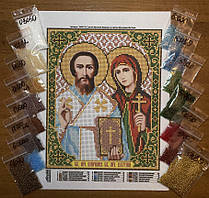 Набір вишивки бісером на габардині Святі Мученики Куприан і Іустина A4176