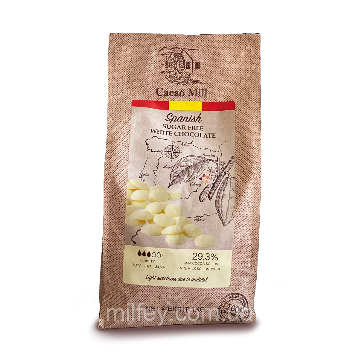 Білий шоколад без цукру 29.3%, Natra Cacao, 1 кг