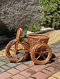 Квітковий кошик з лози " Велосипед " 1., фото 3