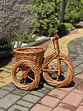 Квітковий кошик з лози " Велосипед " 1., фото 4