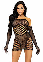Leg Avenue 2 PC Tube dress and gloves OS Black, фото 4