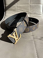 Ремінь Louis Vuitton жіночий із натуральної шкіри коричневий