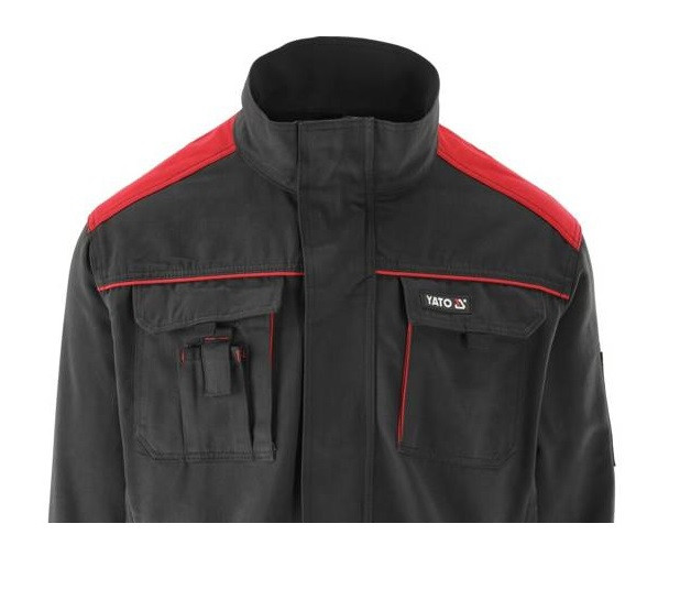 Куртка робоча COMFY розмір XL, чорно-червона, 7 кишень, 100% бавовна YATO YT-79234