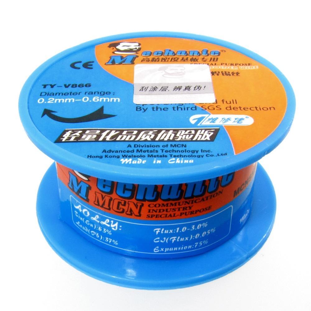 TU TU Припой Mechanic TY-V866 0,2 мм, 40 гр, Sn 63%, Pb 37%
