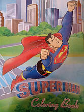 Расскраска дитячий А5 для хлопчиків Super Man , кольоровий фон