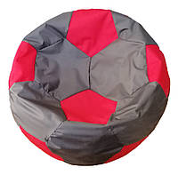 Бескаркасное кресло "Мяч" ТМ Лежебока, серый с красным