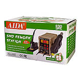 TU  TU Паяльная станция Aida 8586, фен, паяльник с нагревательным элементом Hakko, цифровая индикация, фото 8