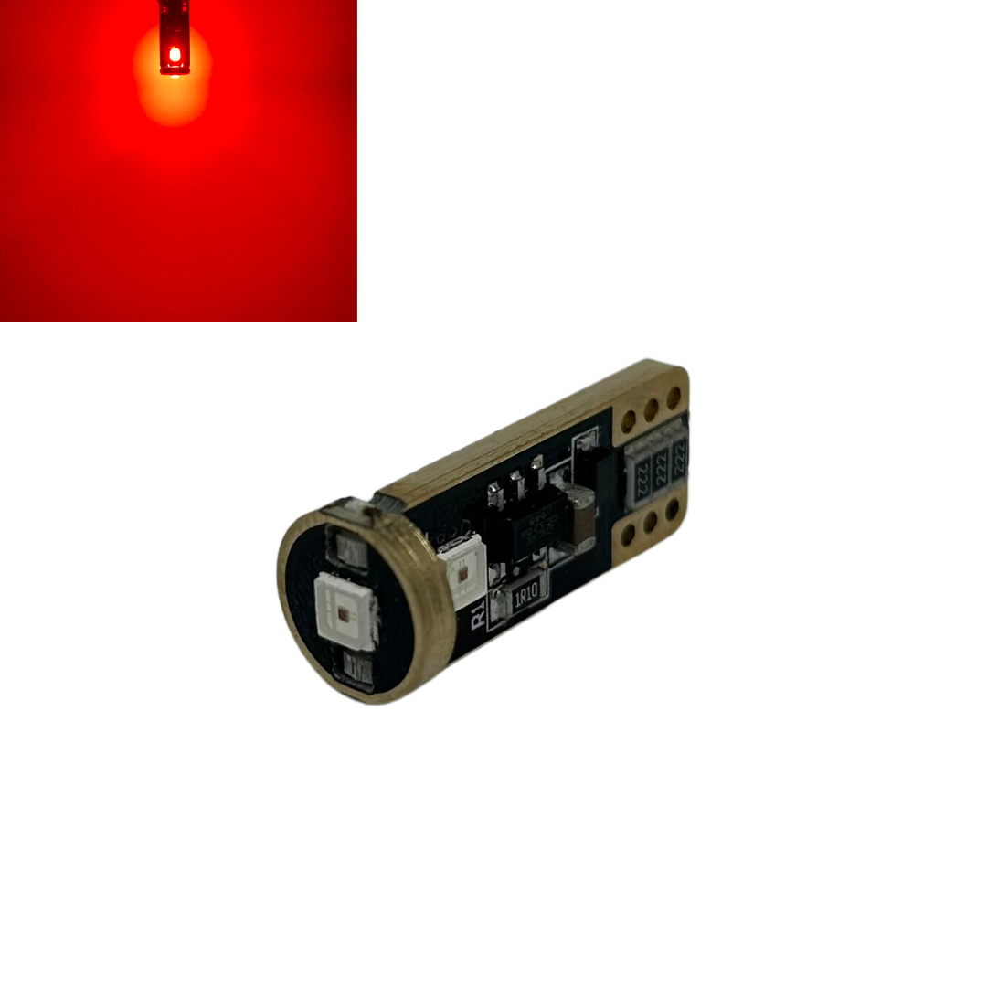 LED світлодіодна авто лампа T10 W5W Epistar 3030 9-16В 5Вт CANBUS Червоний, фото 1