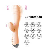 Вібратор кролик для клітора та точки G USB - Бежевий - Вібратори, фото 8