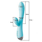 Вібратор кролик для клітора та точки G USB - Блакитний - Вібратори, фото 3