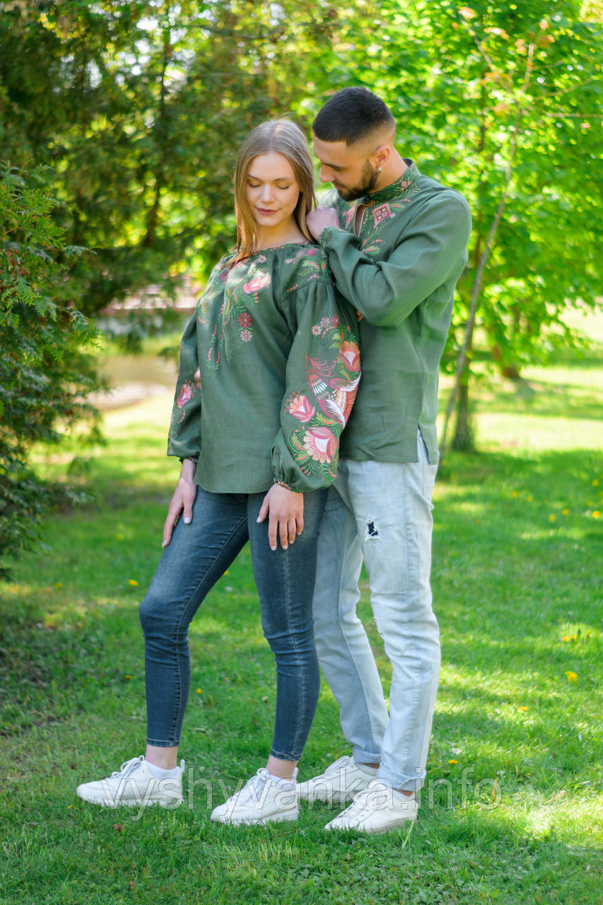 Сімейні парні вишиванки Familly look з льону,арт 4620+4256
