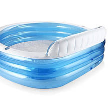 Дитячий надувний басейн Intex 57190 Swim Center 244х216х76 см круглий сімейний із сидінням для дому та дачі, фото 5