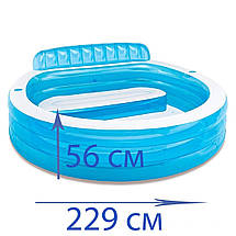 Дитячий надувний басейн Intex 57190 Swim Center 244х216х76 см круглий сімейний із сидінням для дому та дачі, фото 4