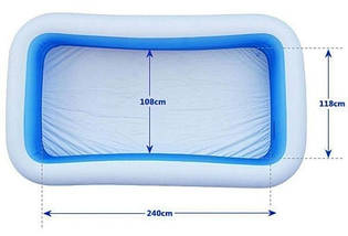 Дитячий надувний басейн Intex 58485 Swim Center 305х183х56 см прямокутний для дому та дачі, фото 5
