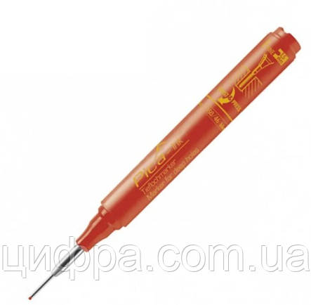 Маркер з довгим носиком PICA Ink Deep Hole Marker червоний, фото 3