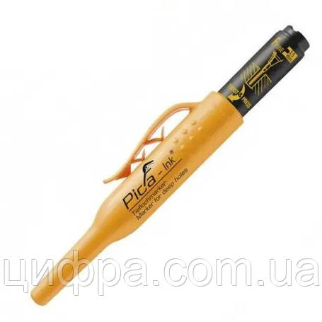Маркер з довгим носиком PICA Ink Deep Hole Marker чорний, фото 1