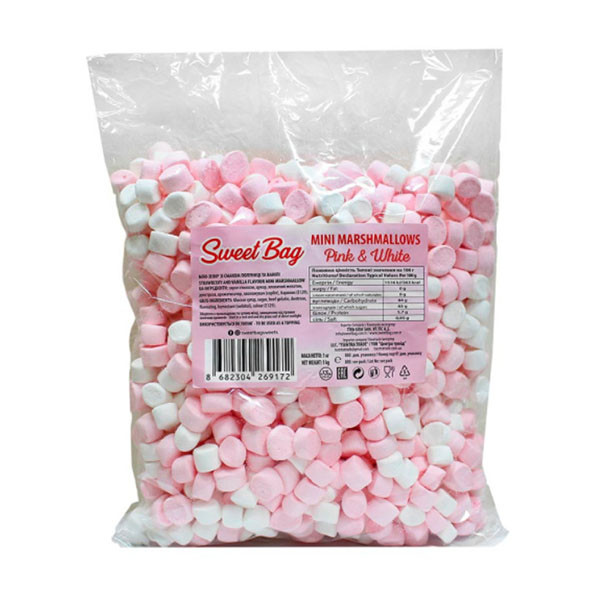 Маршмеллоу міні Sweet Bag Mini Marshmallow Pink&White, 1кг