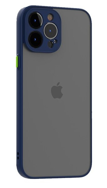 Протиударний матовий чохол для iPhone 13 Pro Max синій бампер