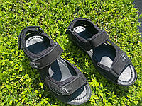 Мужские кожаные босоножки сандали на липучке 41 размер, спортивные мужские сандали черные