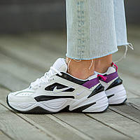 Женские кроссовки Nike M2K Tekno White\Black\Pink (белые с чёрным) спортивные весенние кроссы I1178 тренд