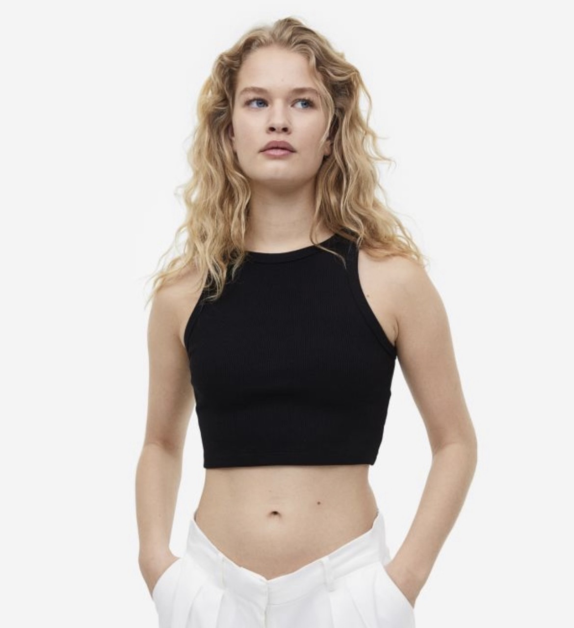 Майка-топ у рубчик мод. 46 чорний