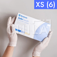 Рукавички латексні (розмір XS) з пудрою 5,5 г/м² Medicom SafeTouch, 100 шт/уп